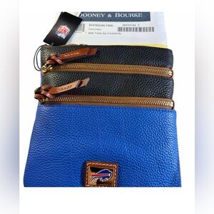 Dooney & Bourke Buffalo Bills NFL Triple Zip Crossbody NWT
